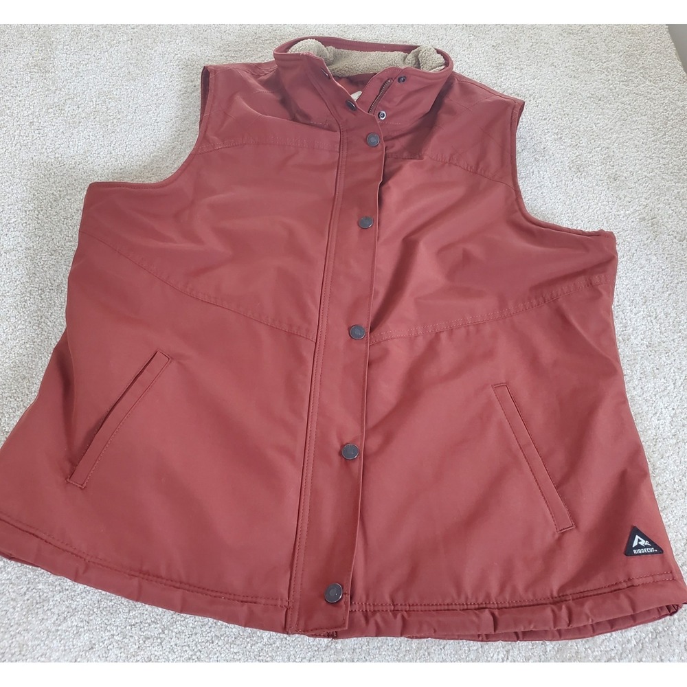 Ridgecut Toughwear Women's Vest Size XL Rust Color Sherpa Lined Zip Vest